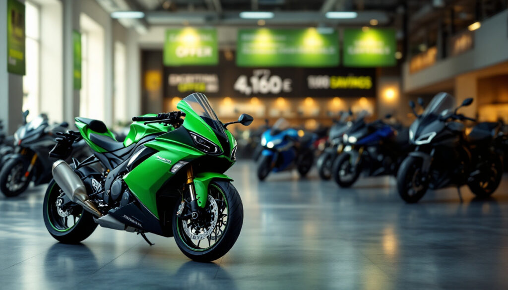 profitez d'une offre exceptionnelle chez kawasaki et réalisez jusqu'à 4.160 euros d'économies sur une sélection de motos. ne manquez pas cette chance de rouler avec style et performance tout en préservant votre budget !