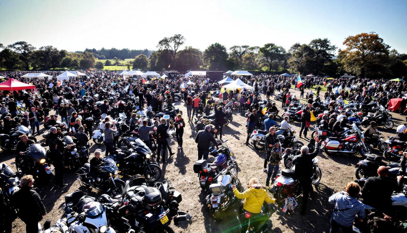 découvrez la magnifique convocation de 1000 motos des motards au grand cœur qui parcourent les routes pittoresques de la mayenne. un événement exceptionnel directement au cœur de la solidarité et de la passion pour la moto!