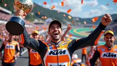 découvrez l'enthousiasme d'acosta pour le renouveau de ktm en motogp 2025, après son impressionnant podium au grand prix de république tchèque. un instant marquant qui reflète les promesses d'une saison pleine de surprises et de performances.