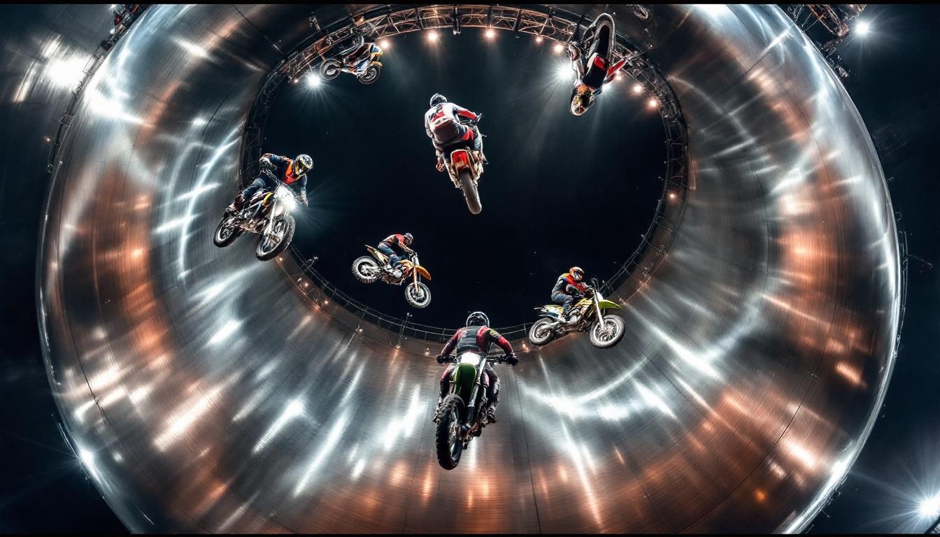 découvrez le globe de la mort, une attraction spectaculaire qui électrisera votre fête de la moto ! assistez à des performances époustouflantes de motocyclistes défiant la gravité à l'intérieur d'une sphère impressionnante. une expérience inoubliable pour les passionnés de sensations fortes et d'adrénaline.
