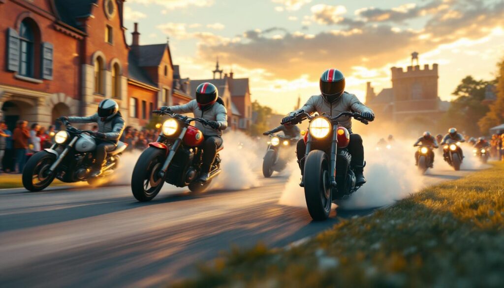 découvrez l'excitation des motos sous les projecteurs lors des démonstrations spectaculaires au circuit des remparts d'angoulême. un événement unique où la passion de la moto et l'adrénaline se rencontrent pour offrir un spectacle inoubliable aux amateurs de vitesse et de belles mécaniques.