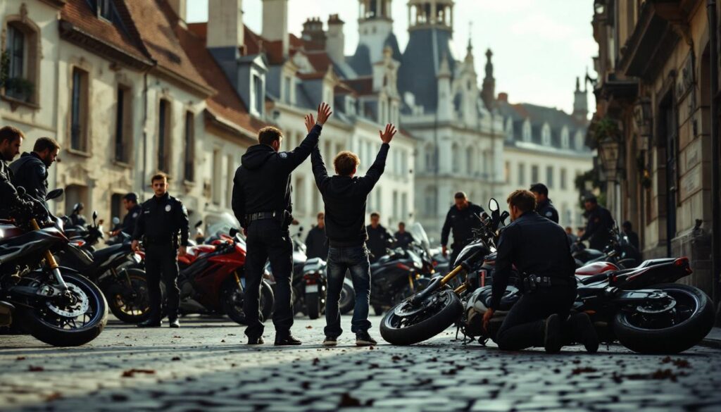deux individus, un adolescent et un adulte, ont été interpellés à limoges pour leur implication présumée dans des rodéos sauvages et la détention de motos volées. l'affaire met en lumière la lutte contre l'insécurité routière et le recel dans la région.