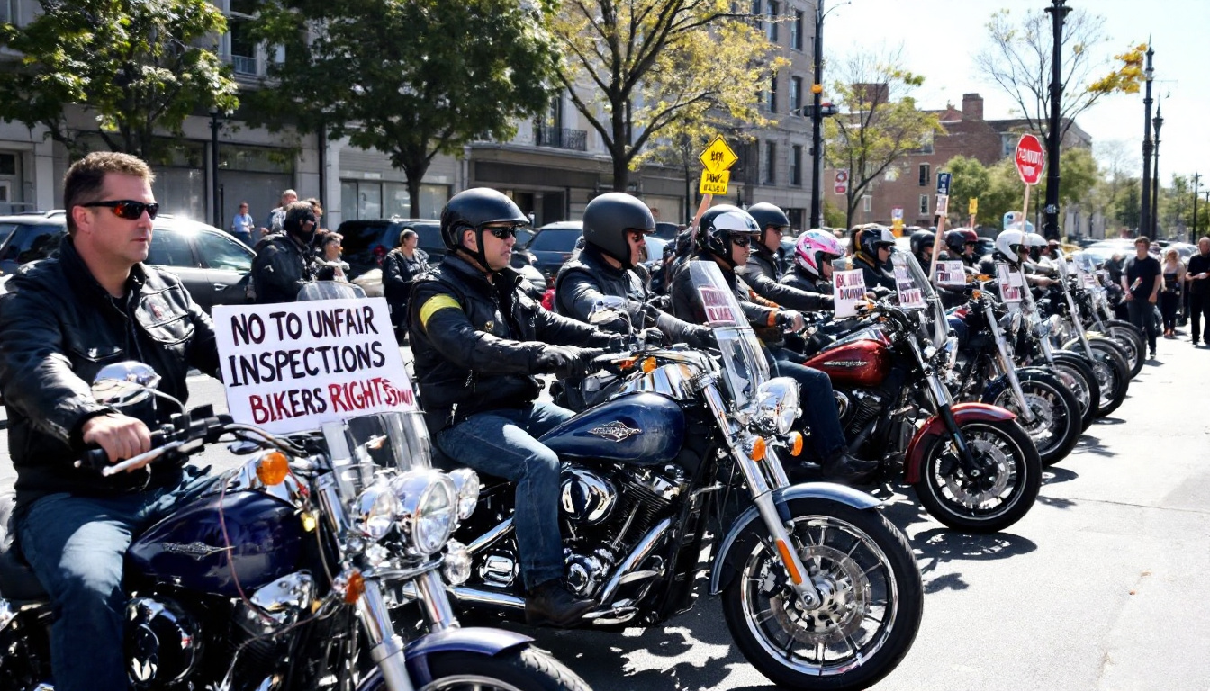 des motards français et portugais s'allient pour contester la mise en place du contrôle technique obligatoire des motos, menant des actions communes pour défendre leurs droits et leur passion.