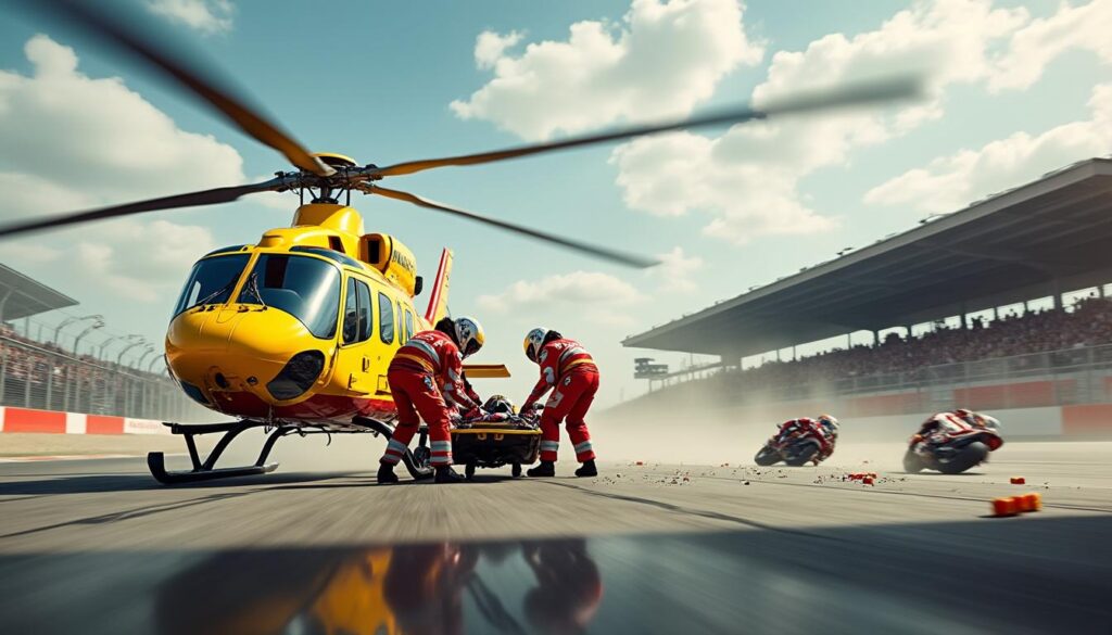 découvrez les détails de l'évacuation en hélicoptère de rueda et dettwiler après un spectaculaire accident lors de la course moto3. suivez l'actualité et les dernières informations sur leur état de santé.