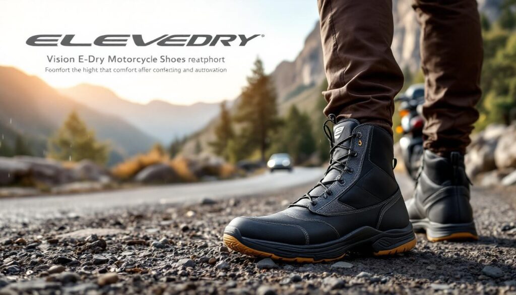découvrez les chaussures de moto eleveit vision e-dry, conçues pour offrir un confort optimal tout en garantissant une imperméabilité exceptionnelle. idéales pour les motards exigeants, elles allient style, sécurité et protection contre les intempéries.