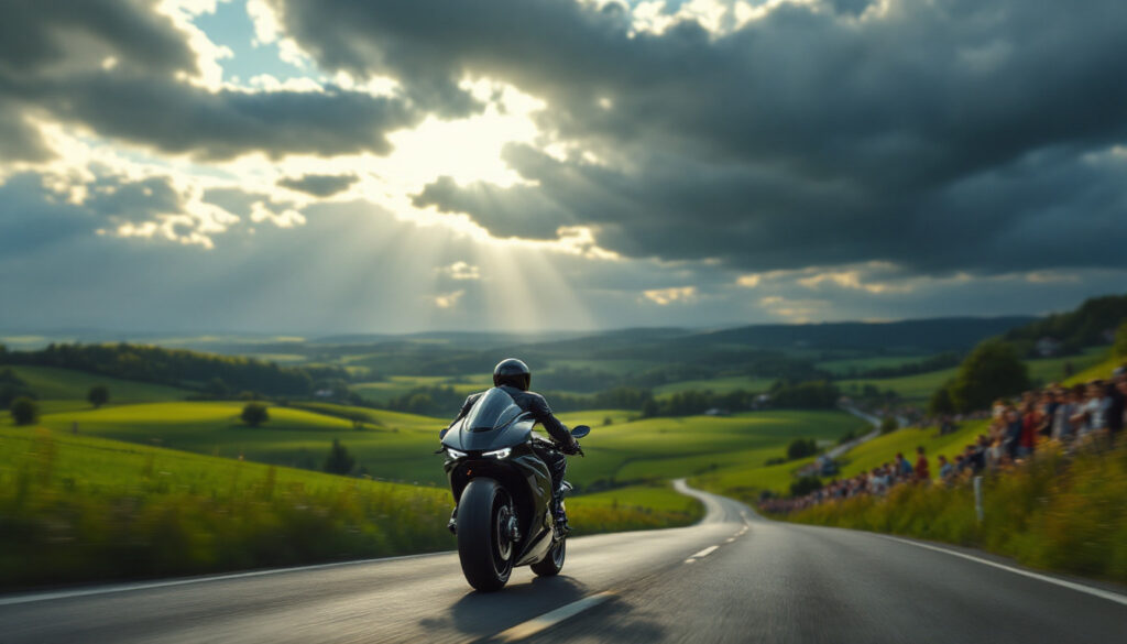 découvrez comment hugo blanjoue a remporté l'inauguration de l'aveyronnaise classique en moto, surmontant les défis imposés par une météo capricieuse. revivez les moments forts de cette compétition palpitante !