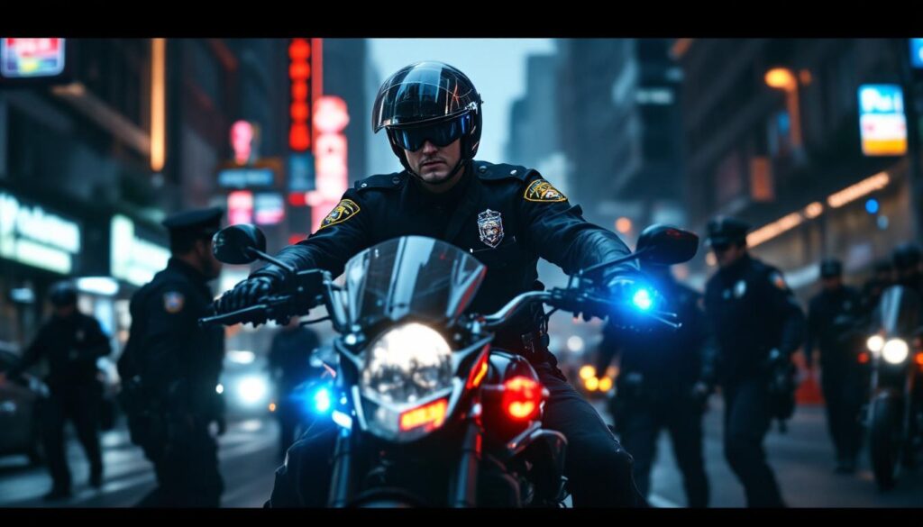 un individu déguisé en policier a été arrêté alors qu’il circulait à moto ; son deux-roues imitait parfaitement un véhicule officiel des forces de l’ordre. découvrez les détails de cette interpellation insolite.
