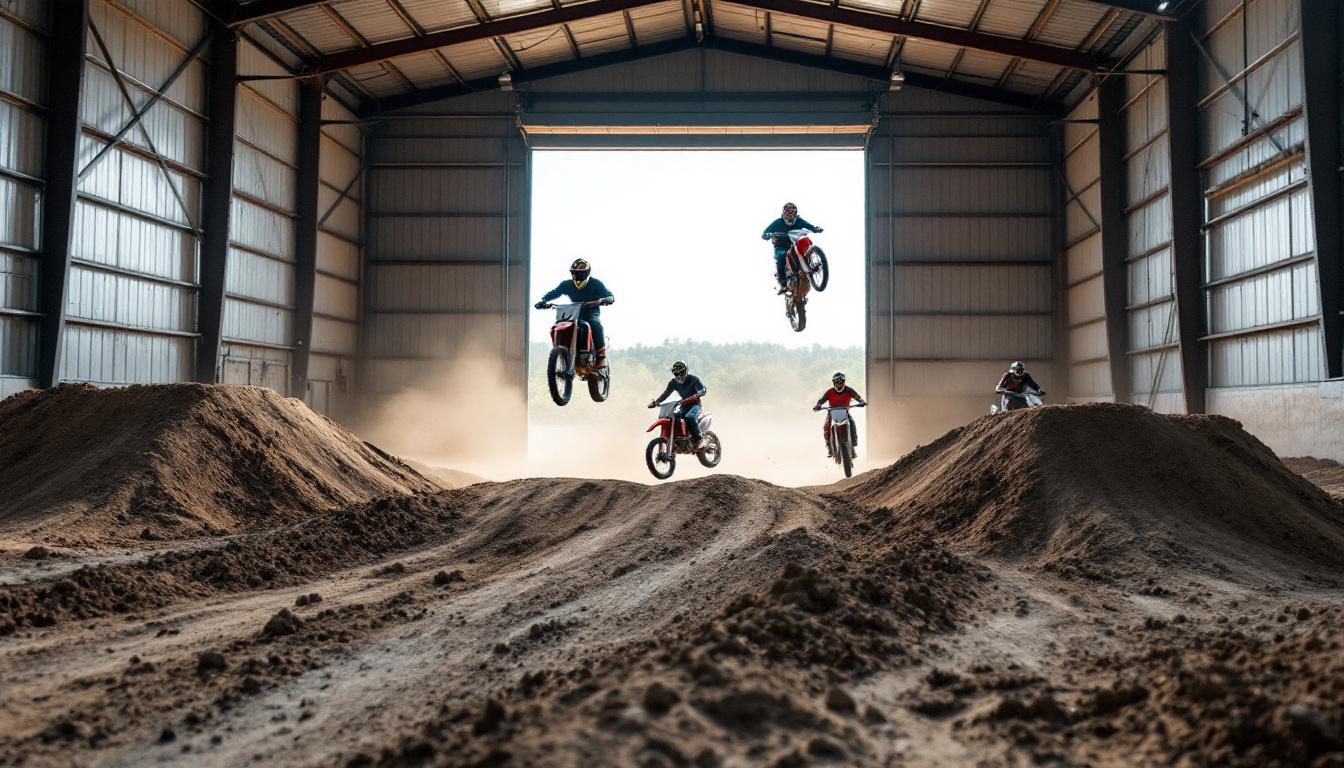 découvrez l’histoire incroyable d’un passionné de moto-cross qui a métamorphosé un simple hangar en véritable terrain de jeu dédié à sa passion, une première en france, au cœur de l’ouest.