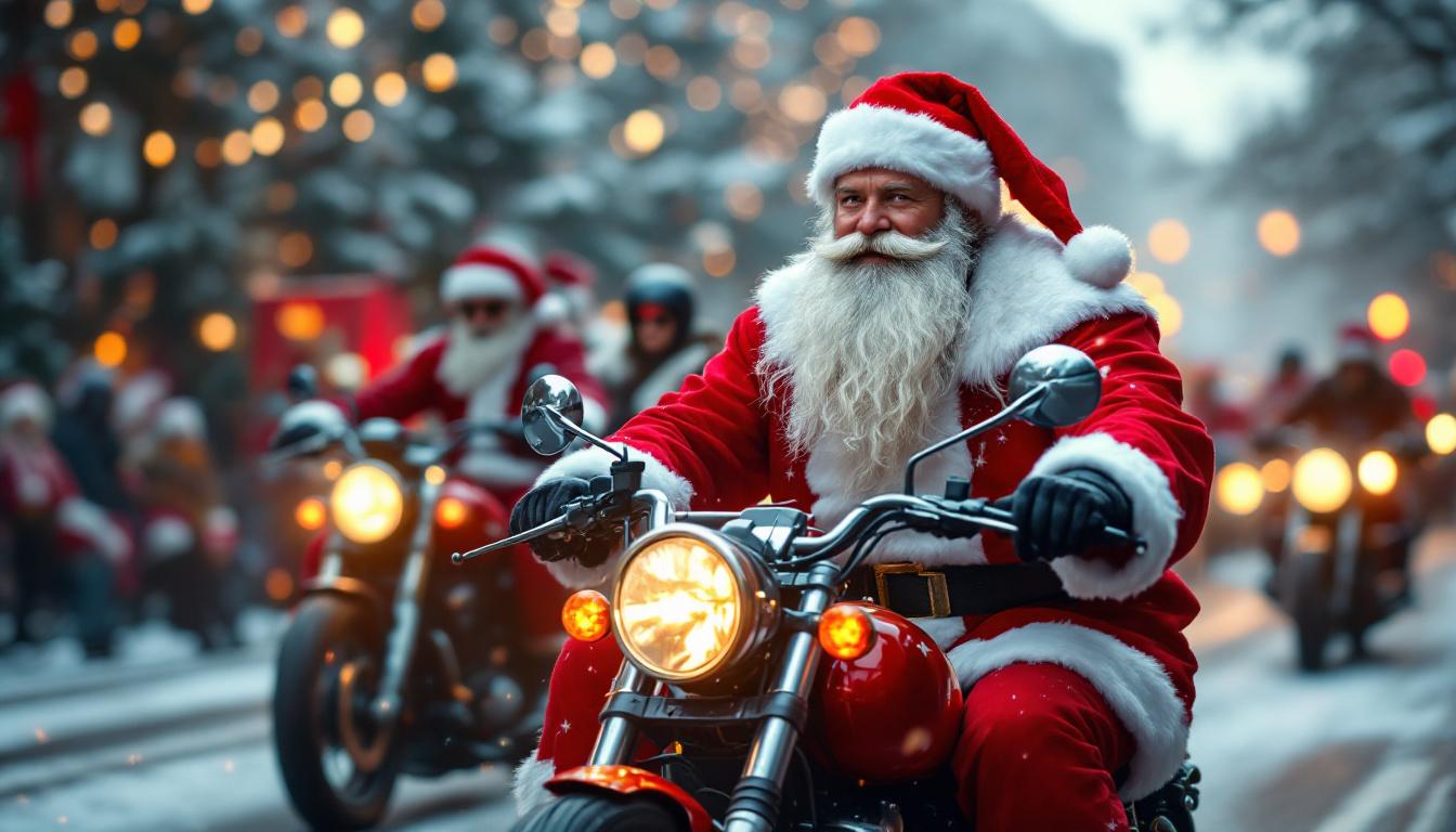 ne manquez pas le retour spectaculaire de la parade des pères et mères noël à moto dans le maine-et-loire, un événement festif et solidaire pour soutenir les enfants malades.