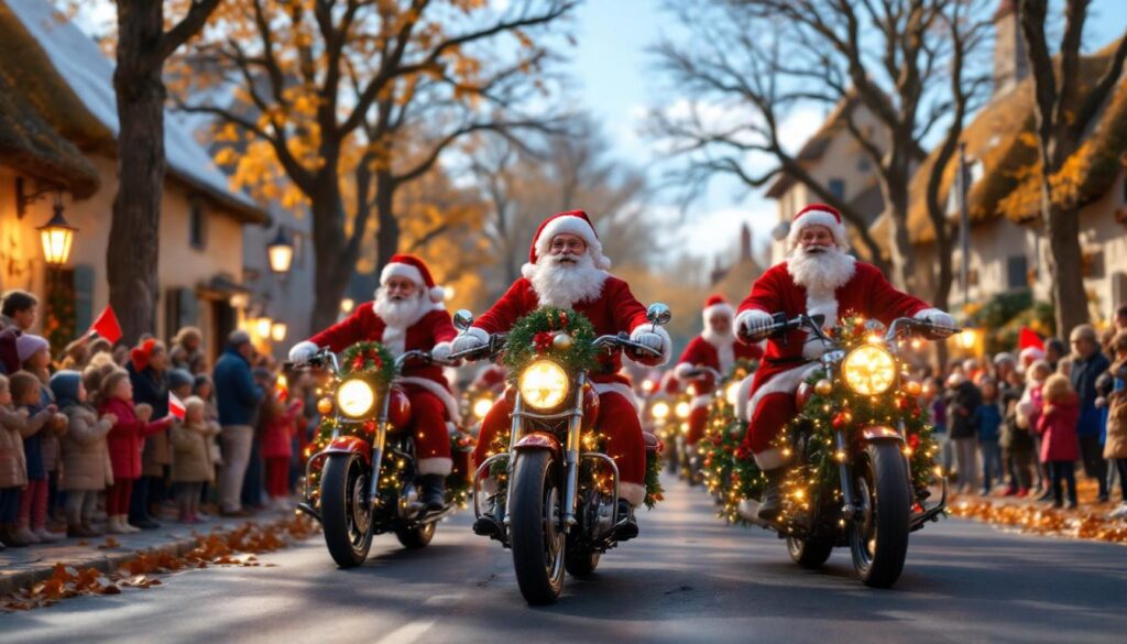découvrez le retour spectaculaire de la parade des pères et mères noël à moto dans le maine-et-loire, un événement solidaire qui réchauffe les cœurs en soutenant les enfants malades.