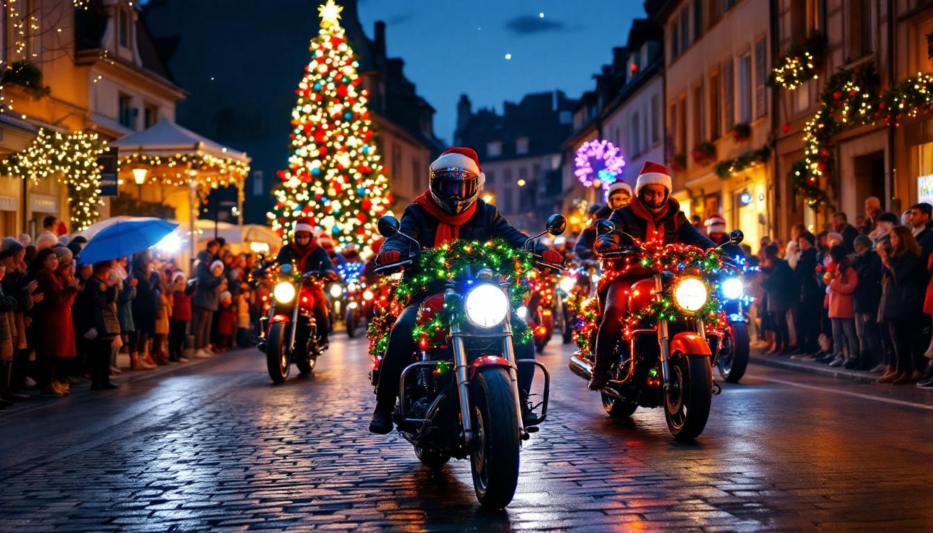 découvrez le défilé insolite des pères noël à moto en loire-atlantique : des dizaines de motards costumés sillonnent les routes pour offrir un spectacle festif et solidaire, au profit d’actions caritatives locales.