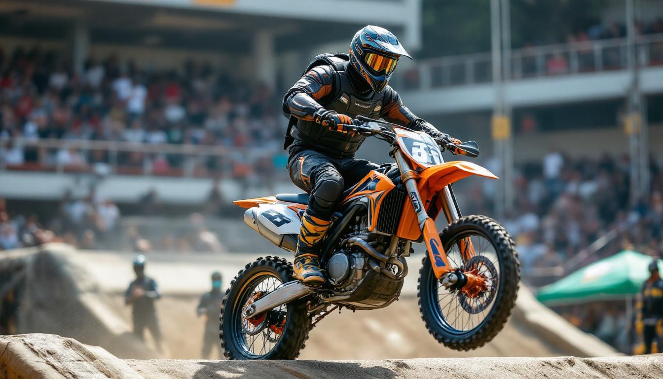 un cascadeur moto perd tragiquement la vie lors d’un spectacle acrobatique dans un parc d’attractions, bouleversant le public et soulevant des questions sur la sécurité des shows.