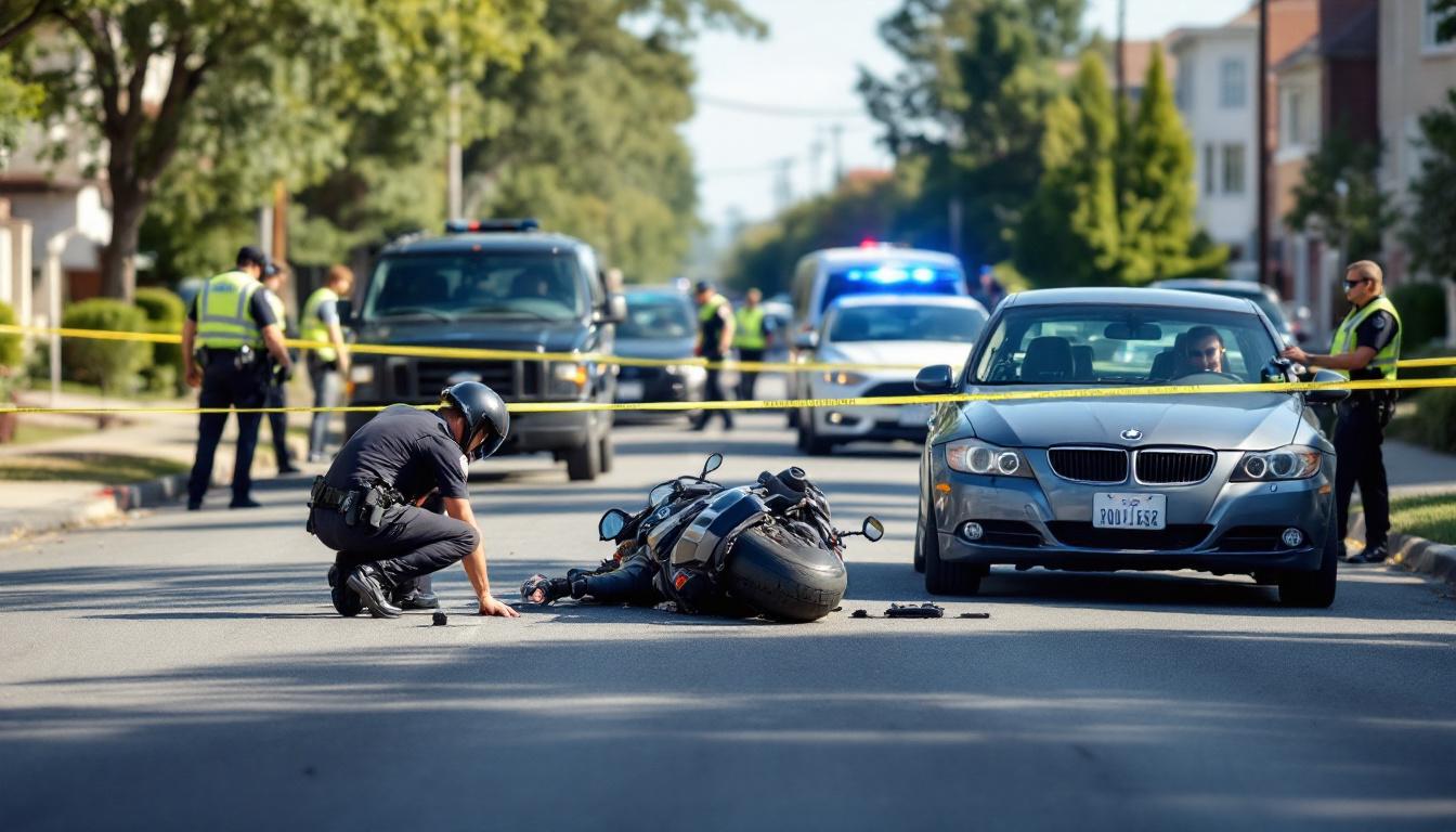 un gendarme motard victime d'un accident de la route. un appel à témoins est lancé pour aider à identifier le conducteur responsable. toute information est précieuse.
