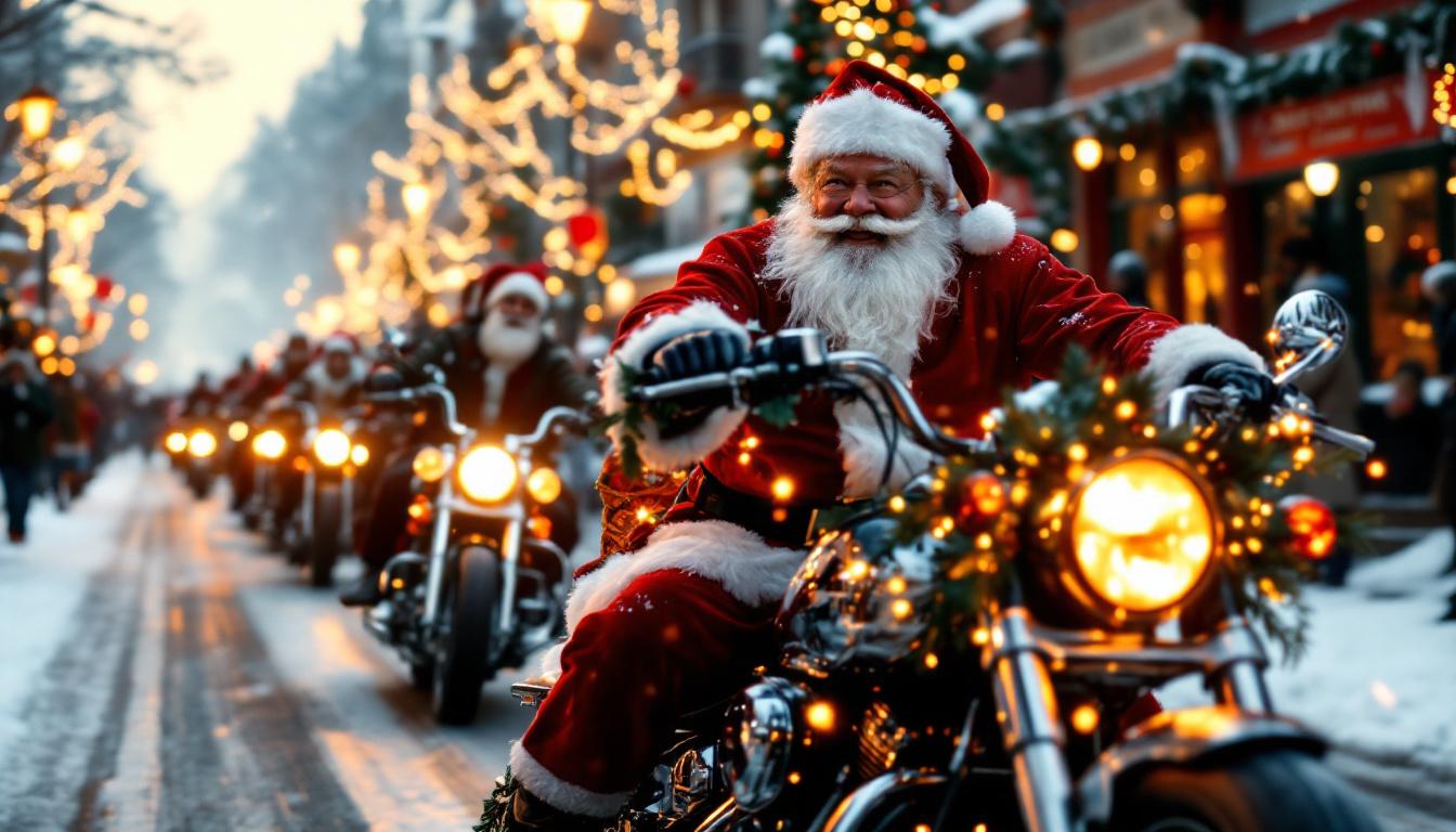 découvrez l'itinéraire du défilé festif au mans où des centaines de pères noël à moto s'élancent pour célébrer la magie de noël.