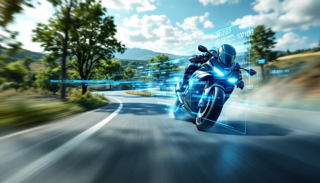 découvrez en lozère qui sera le plus rapide : la moto sur la route ou la connexion internet en ligne dans cette course effrénée à la vitesse.