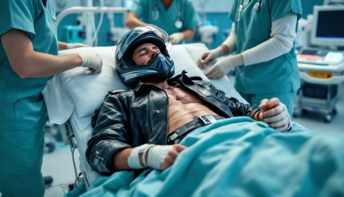 un policier à moto gravement blessé après une collision violente avec une voiture lors d'une intervention. suivez les détails de cet accident dramatique.