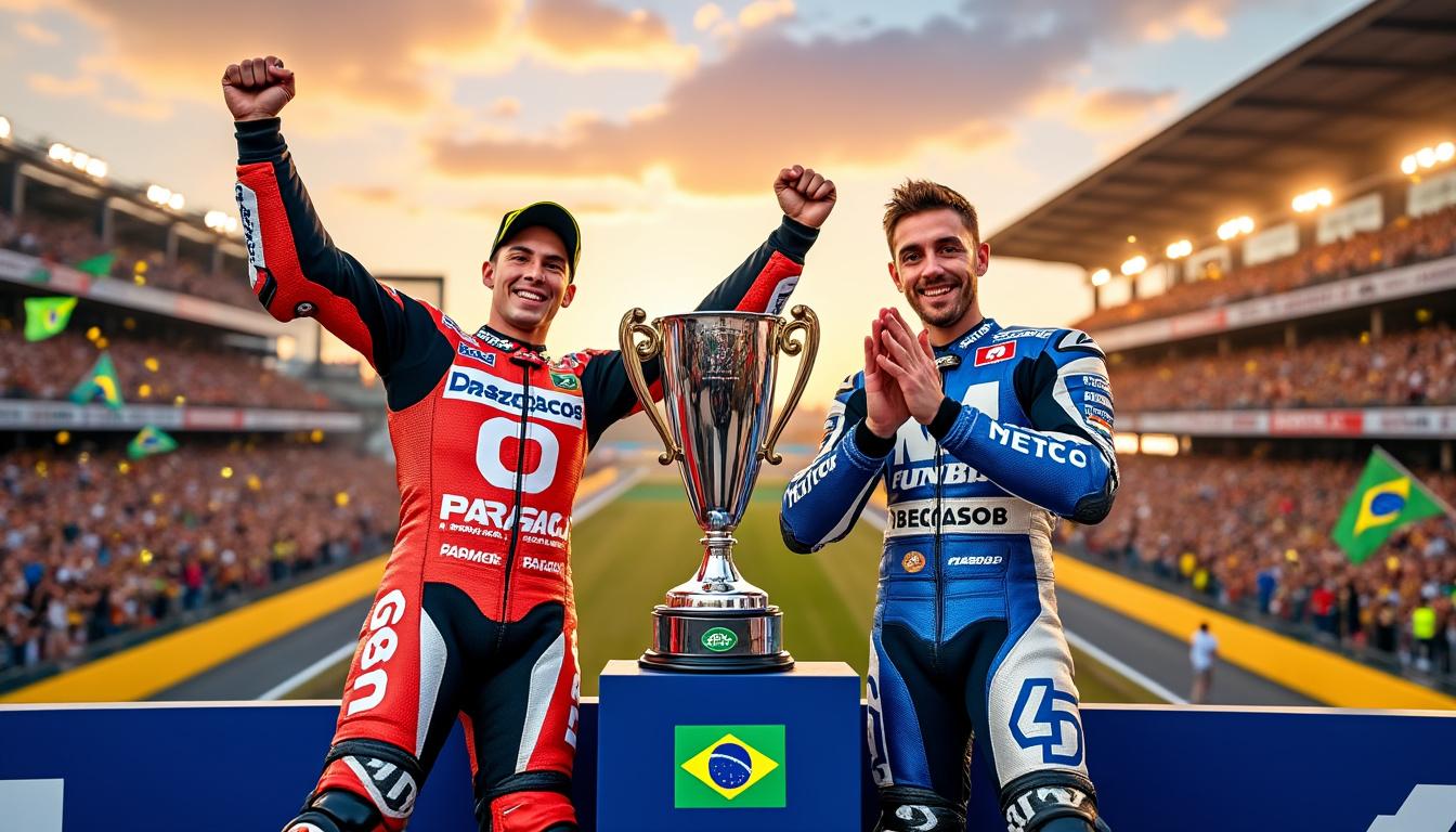 revivez le spectaculaire grand prix du brésil motogp avec bezzecchi et martin qui offrent un doublé impressionnant à aprilia, marquant une étape mémorable de la saison.