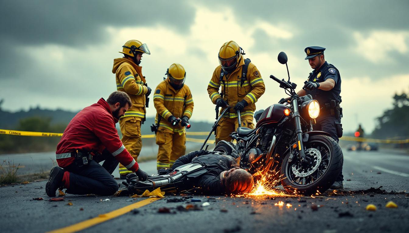 un grave accident près de nantes implique un motard en état critique après une collision avec une voiture. découvrez les détails de l'incident et les circonstances.