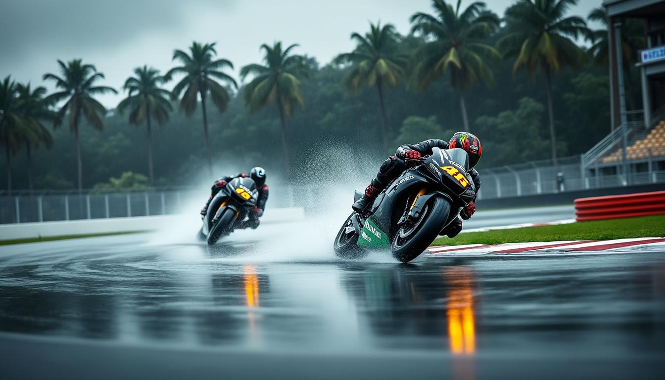 les averses ont marqué le début des essais du grand prix motogp du brésil, rendant les conditions de course difficiles pour les pilotes.