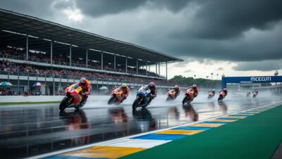 les averses ont perturbé le début des essais du grand prix motogp du brésil, rendant les conditions difficiles pour les pilotes.