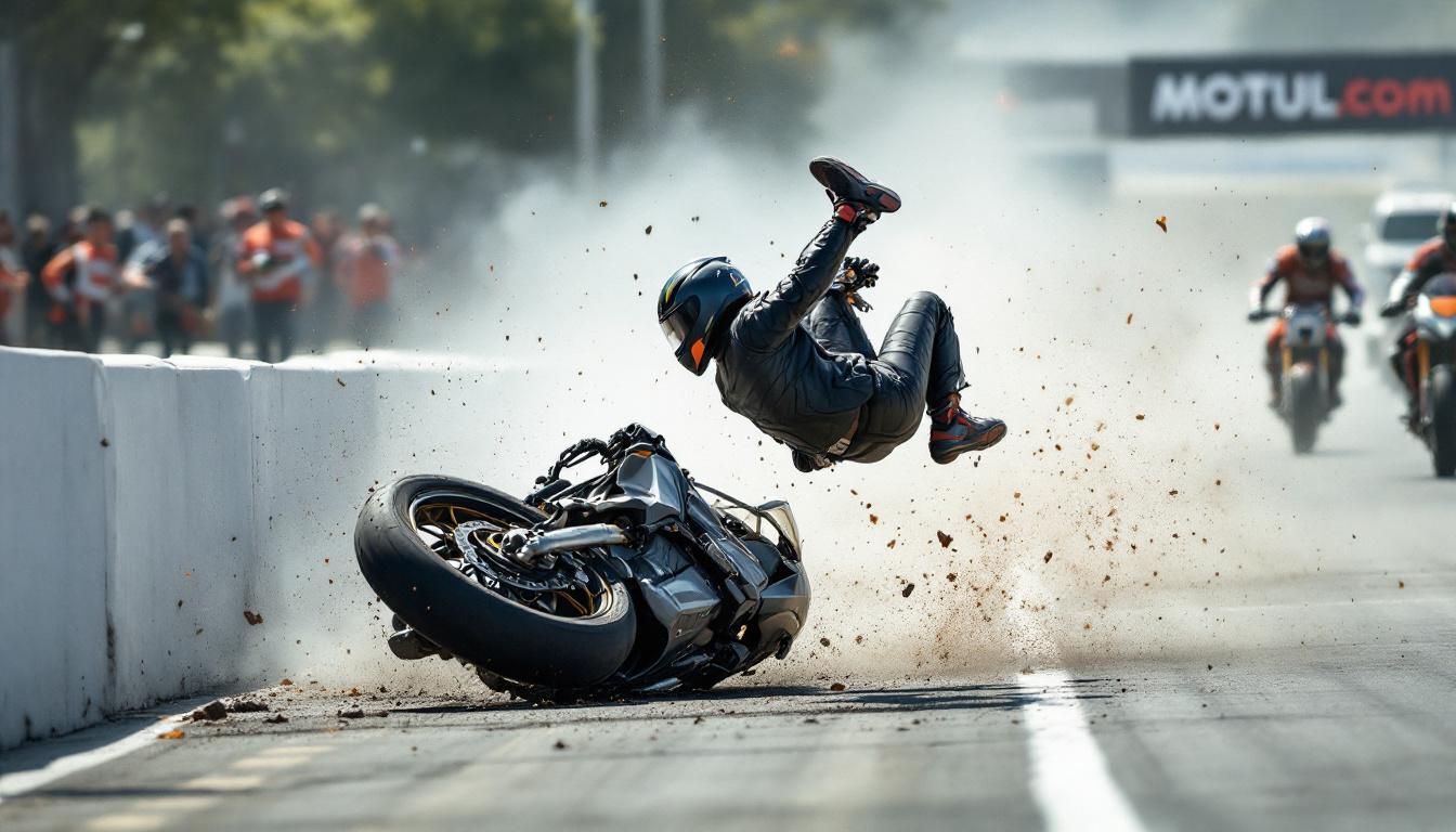 découvrez les photos chocs d'un accident grave lors d'une course de moto et l'élan de solidarité émouvant autour de la doyenne du village touchée par cet événement.