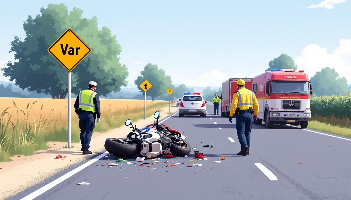 un grave accident de moto dans le var a tragiquement coûté la vie à un homme et une femme. découvrez les circonstances de ce drame.