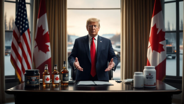 donald trump vise les alcools, les motos et la whey canadienne dans un nouveau bras de fer commercial entre les états-unis et le canada.