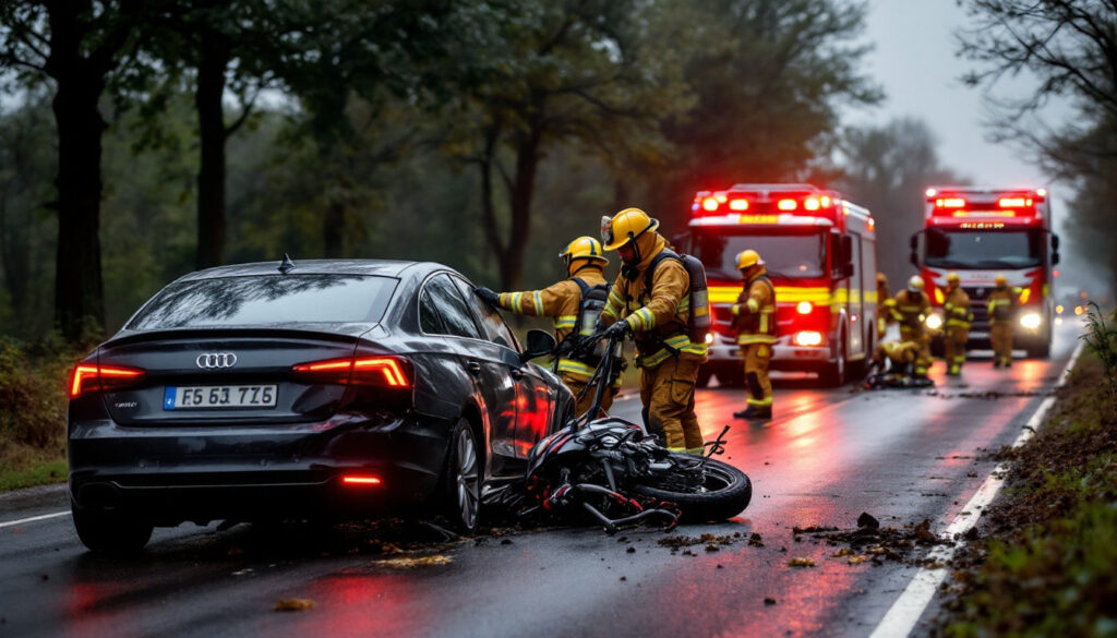 en sarthe, plusieurs accidents impliquant des vélos, des motos et des voitures mobilisent les pompiers.