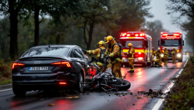 en sarthe, plusieurs accidents impliquant des vélos, des motos et des voitures mobilisent les pompiers.