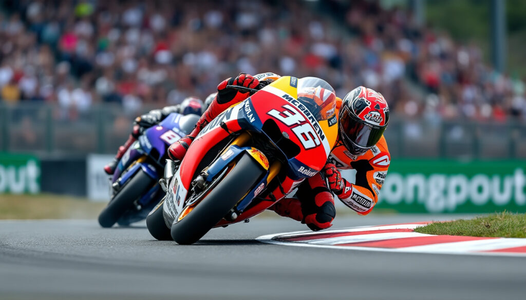 au grand prix du japon, marc márquez prend l’avantage sur jorge martín dès les premiers tours et réduit son retard au championnat motogp.