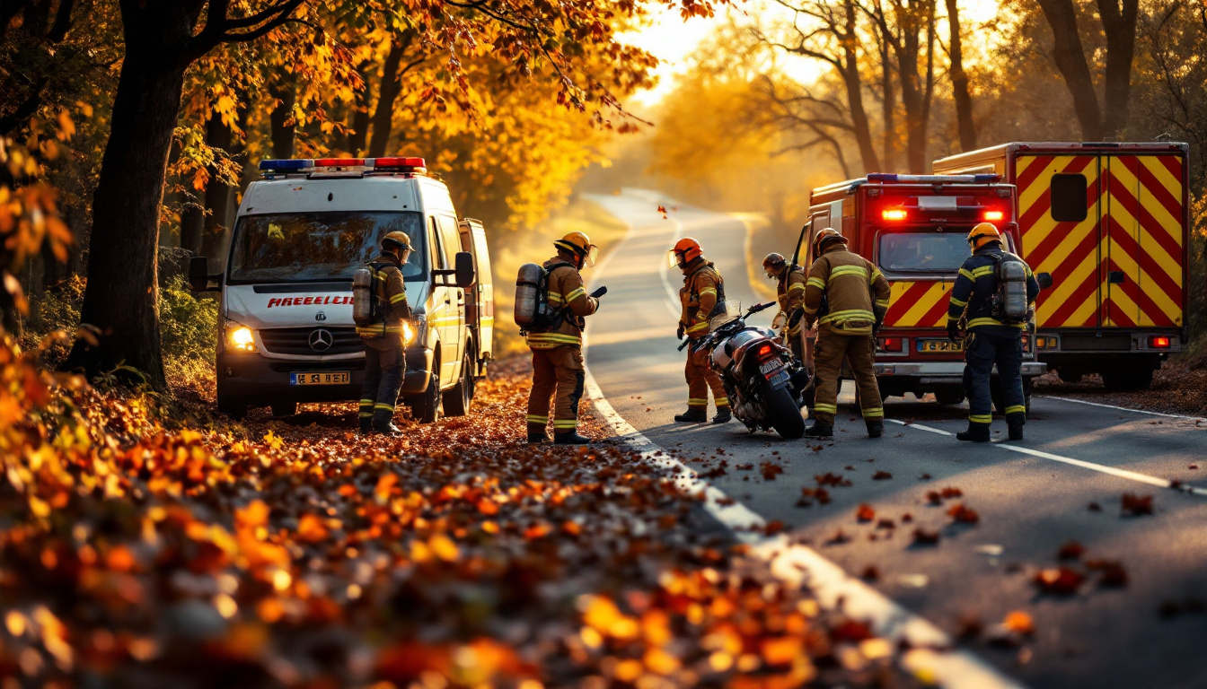 une violente collision entre une voiture et une moto a grièvement blessé un homme, entre la vie et la mort. la vitesse est mise en cause.